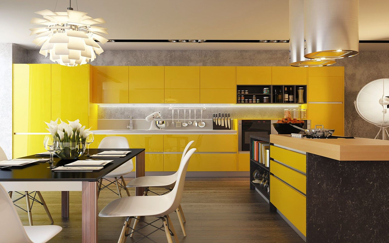 cucine moderna gialla